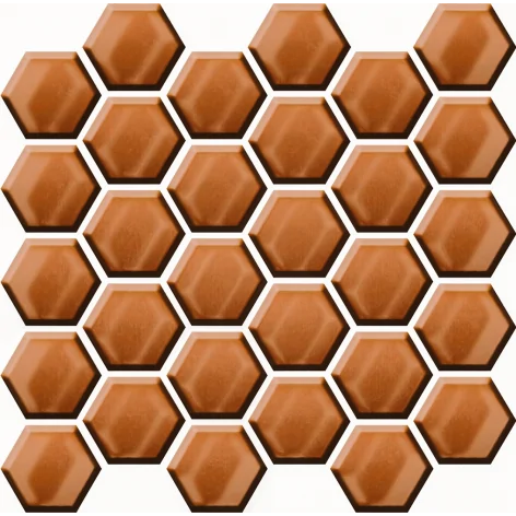 CERAMICA COLOR Copper Glass Hexagon Mosaic 25x25 5905669631082 sklep płytki flizy glazura